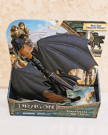 🐉 Dreamworks Dragons – Figurines articulées Dragon Krokmou + son dresseur Viking Harold