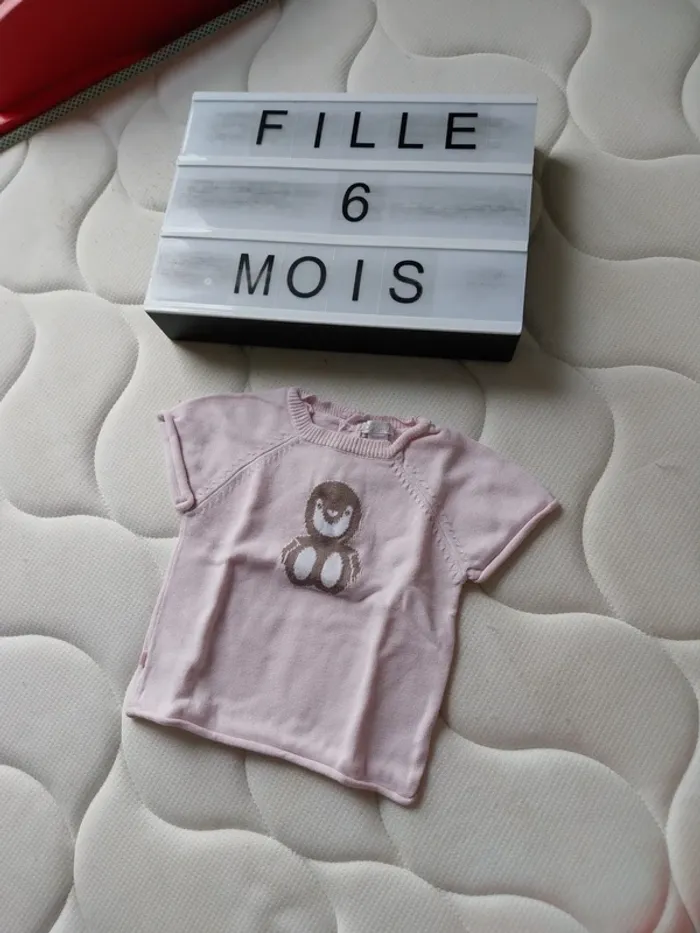 Tee-shirt manche courte fille 6 mois Obaibi