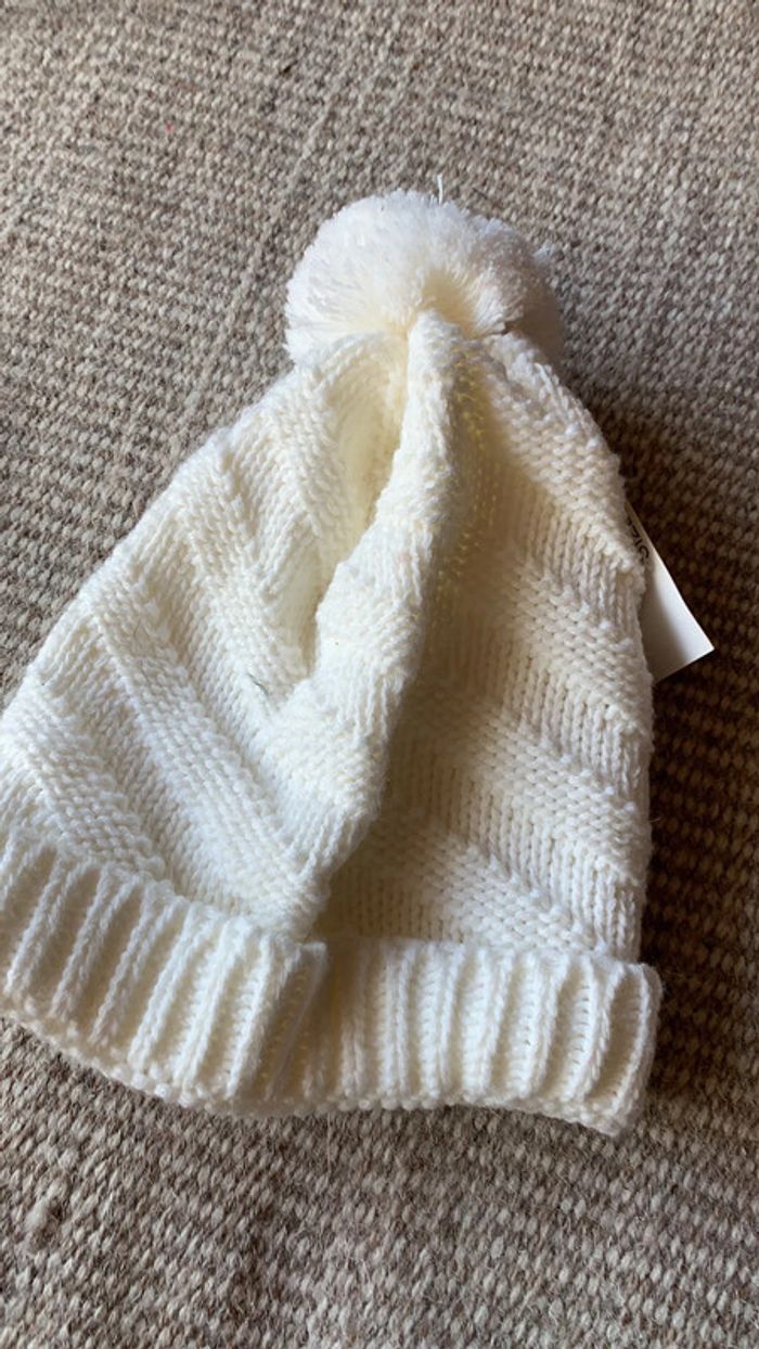 Bonnet enfant ivoir avec pompon taille 6 12 mois - photo numéro 6