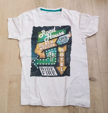 T-shirt manches courtes garçon blanc taille 10 ans Gémo