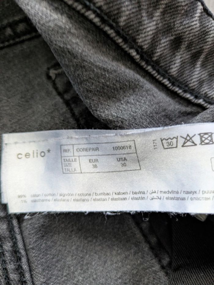 Jean slim Celio gris foncé comme neuf - photo numéro 5