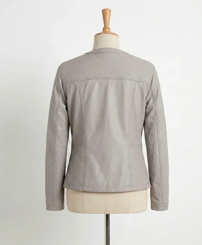 Veste similicuir gris Armand Thiery - Style Motard Chic - photo numéro 2