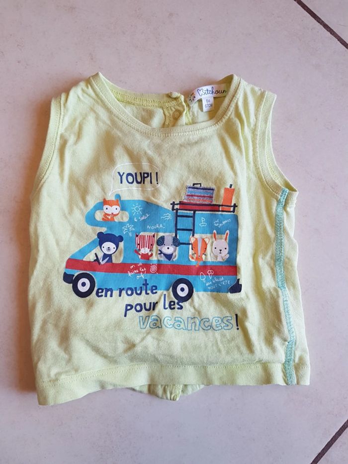 Lot de 2 débardeurs garçon 6 mois - photo numéro 4