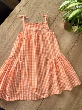 Robe Vichy orange sergent major 10 ans
