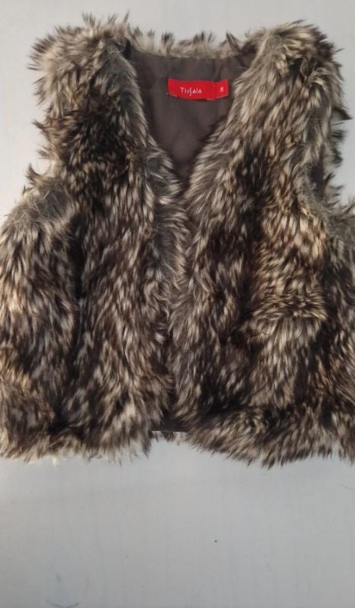Gilet fourure sans manches