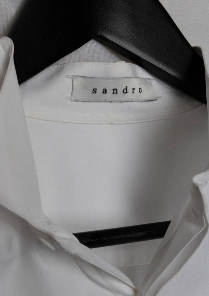 Chemise blanche col rond Sandro Paris Taille M - photo numéro 8