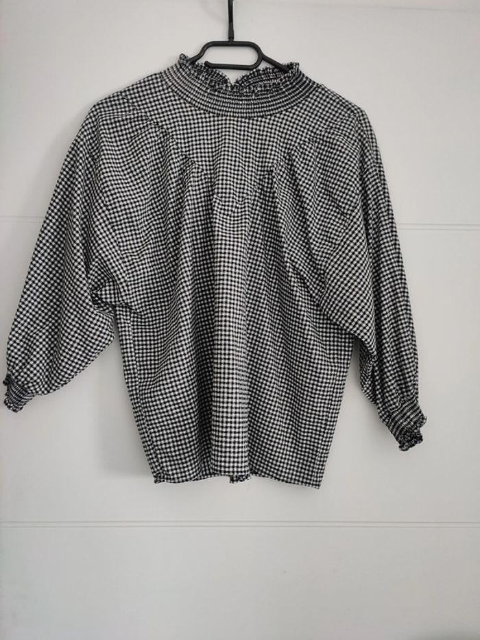 Blouse zara à carreaux manches 3/4 - photo numéro 2
