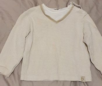 Tee-shirt kiabi beige crème manches longues