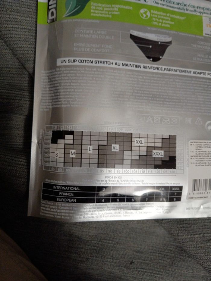 3 slips dim sport en coton stretch maintien renforcé taille s - photo numéro 6