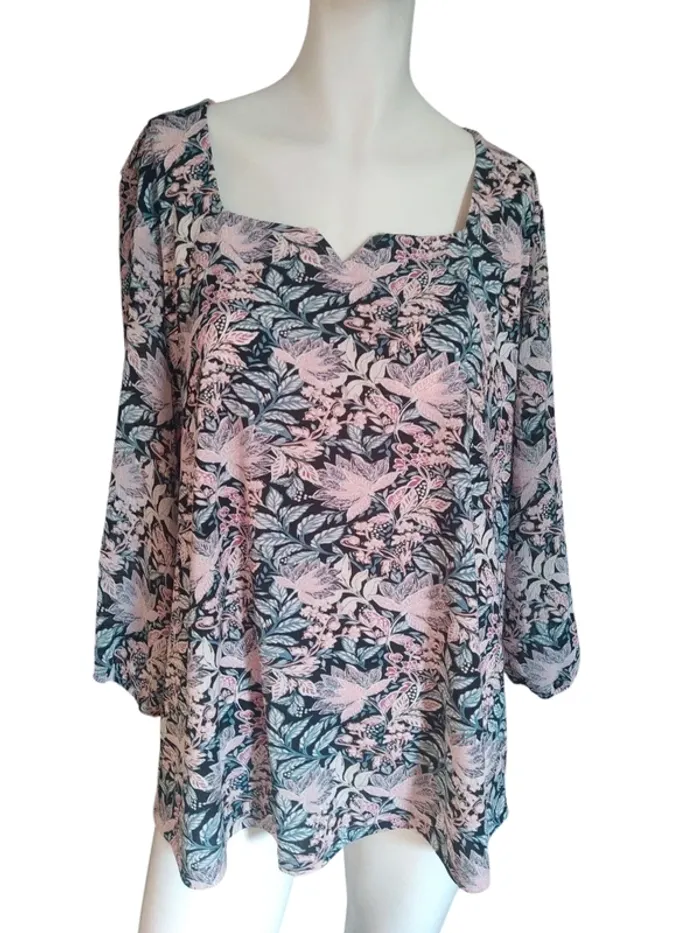 Tee shirt fleurs flower floral Armand Thiery demi saison