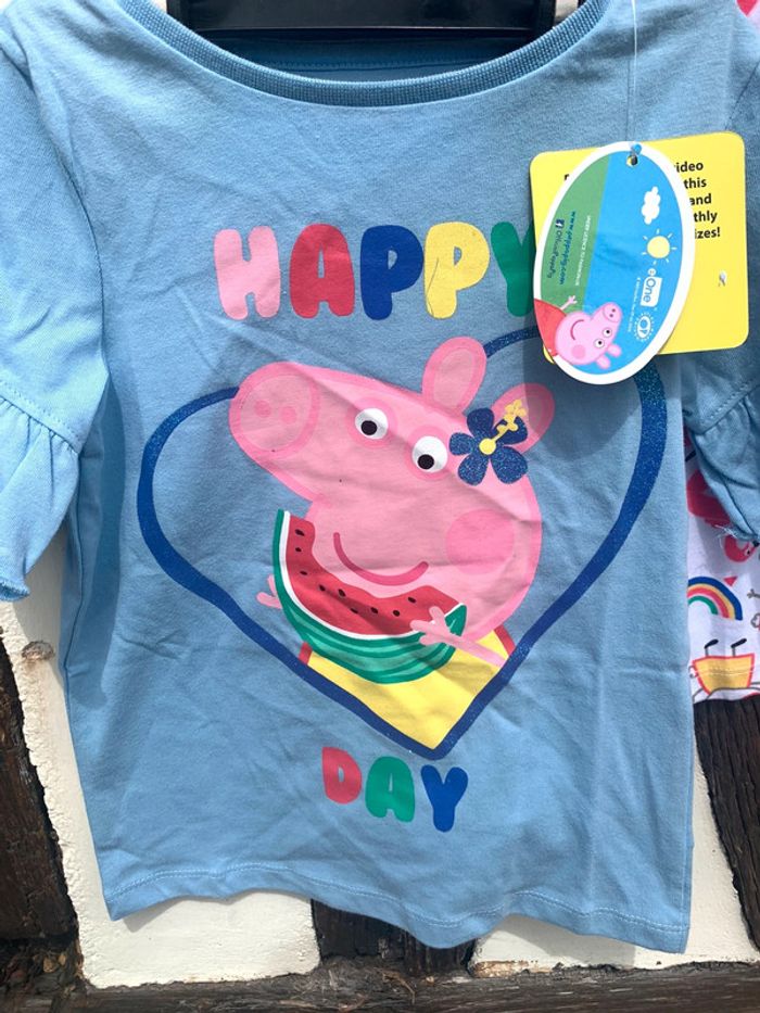 2 t-shirt neuf avec étiquette peppa pig - photo numéro 2