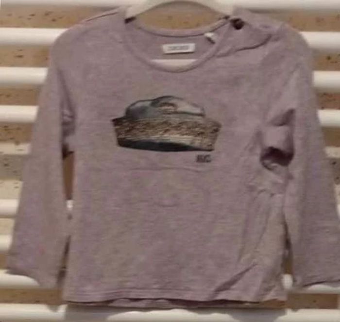 Tee  shirt  manche longue parme  motif  chapeau  multicolore  IKKS  Taille  18  mois - photo numéro 2