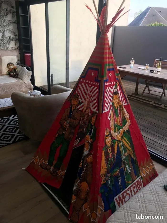 Tipi indien tente enfant mundia de 1979 rétro vintage excellent état - photo numéro 4