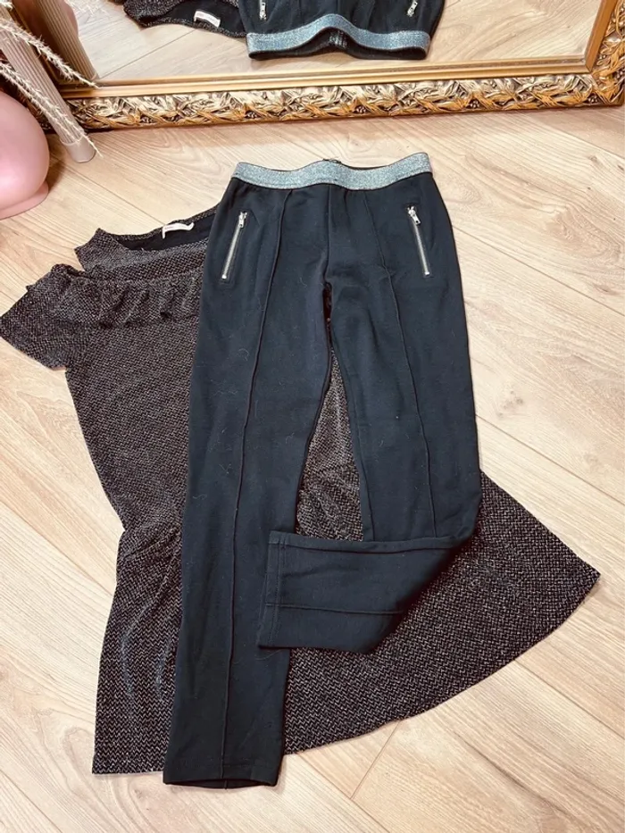 Taille 8 ans tenue de fête 2 pièces fille Gemo noir et argenté * brillant * 🩷 - photo numéro 5
