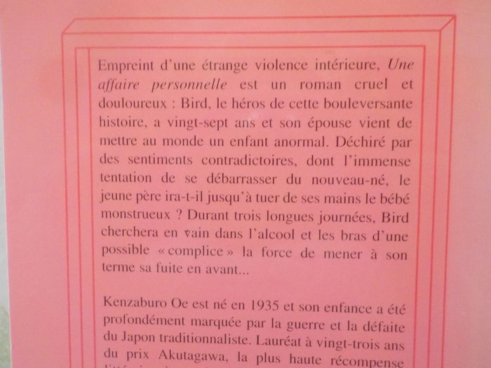 Une affaire personnelle de Kenzaburo Oe Ed. Stock - photo numéro 2