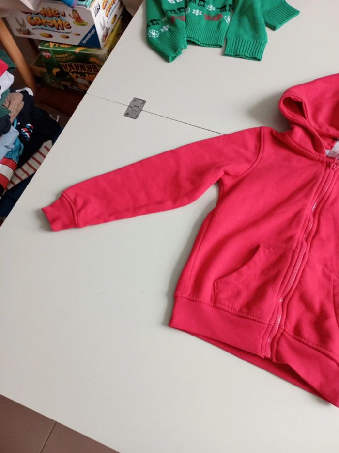 Gilet zippé à capuche TEX 7/8 ans rouge - photo numéro 2