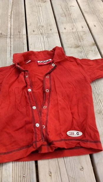 Chemise coton rouge 18 mois