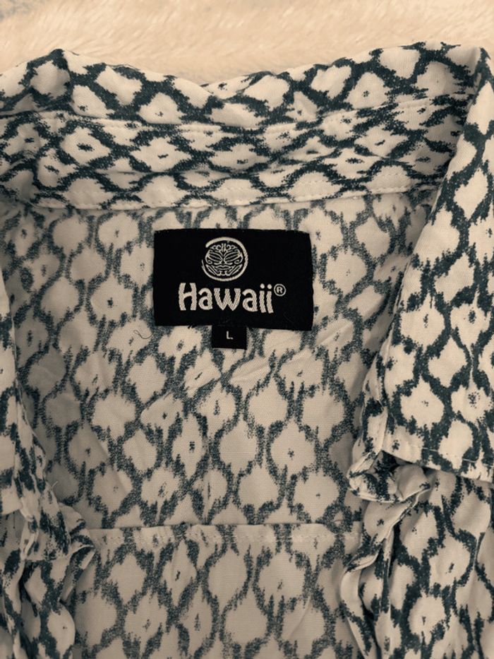 Chemise Hawaii Blanche et Bleu - photo numéro 3