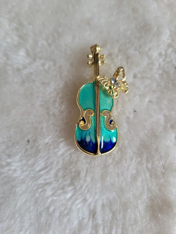 Broche violon et papillon - photo numéro 2