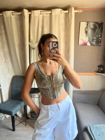 Corset militaire vintage bohème champêtre country western