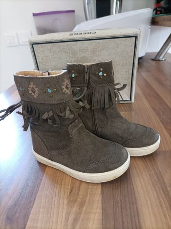 Magnifique bottines fourrées ethnique cuir marron creeks 25