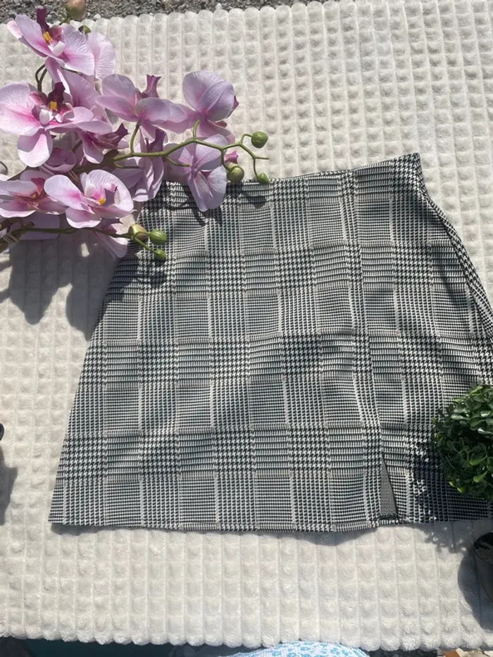 Jupe à carreaux H&M S, mini fente