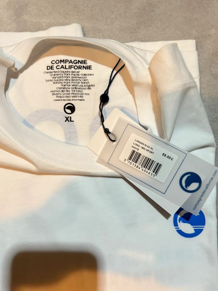 Compagnie de Californie - Tee-shirt manches longues "Long 83 sport" Blanc, taille XL - photo numéro 2
