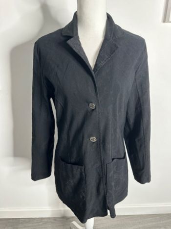 Veste blazer noire et argentée Lulu Bellule Vintage T42 XL