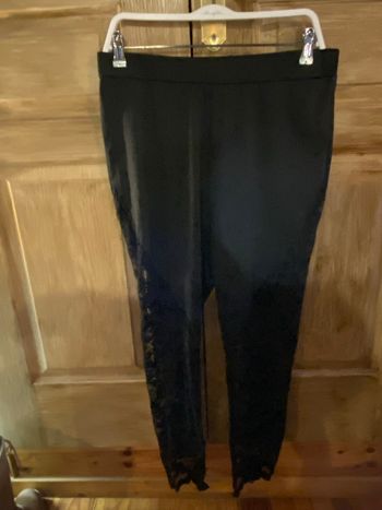 Legging noir avec empiècements en dentelle – Taille XXL