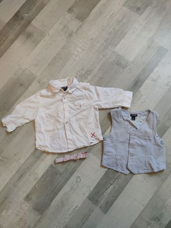 Chemise + gilet + noeud