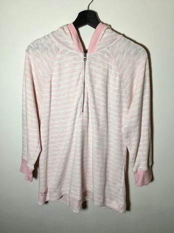 Sweat 1/4 zip à capuche manches 3/4 pour femme Lauren jeans co Ralph Lauren rose taille XL 090
