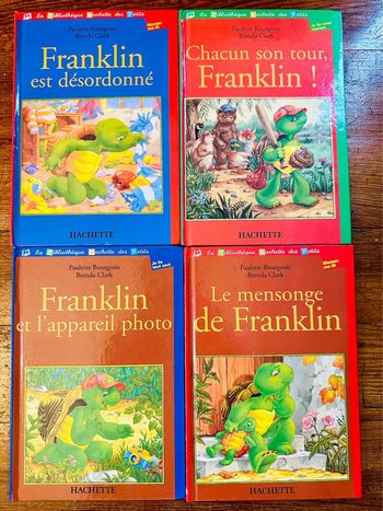 Lot de 4 livres vintage Franklin tortue album bibliothèque Hachette des petits