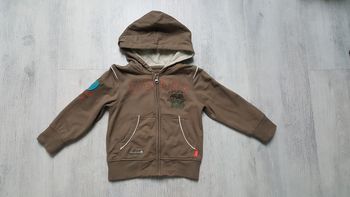 Sweat zippé capuche kaki Disney 2 3 ans