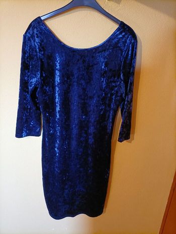 Robe de soirée velours bleu nuit dos nu