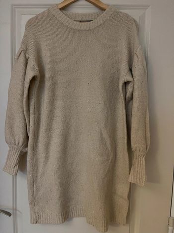 Robe / Pull ample beige pailleté