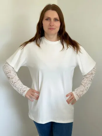T shirt manche dentelle