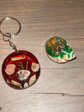 Porte clé île Maurice + coquillage