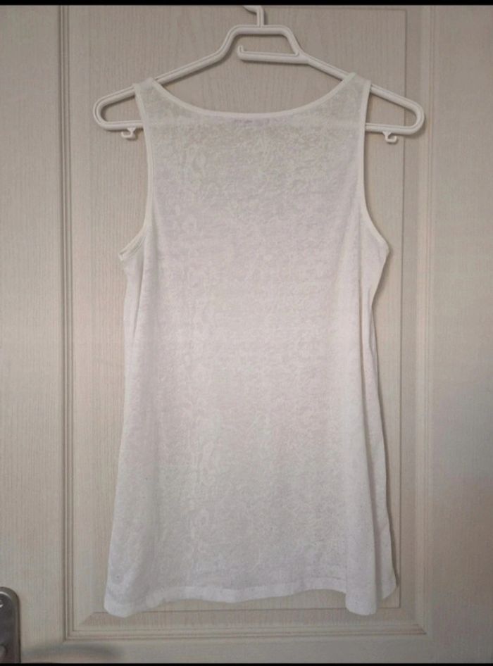 Débardeur blanc en transparence femme camaïeu taille S/36 - photo numéro 4
