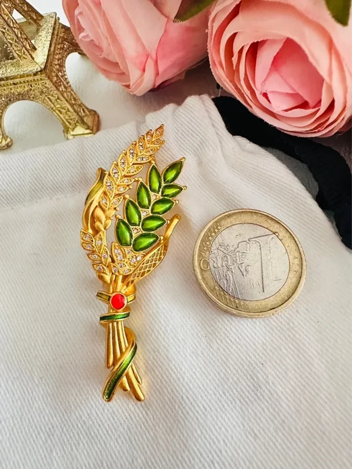 🌿Broche artisanale or vietnamien – élégance traditionnelle & éclat unique - photo numéro 6