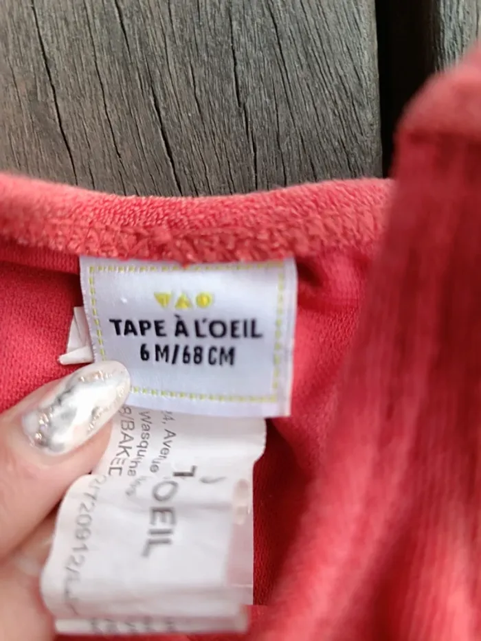 Maillot de bain 1 pièce velours 3-6 mois TAO - photo numéro 7