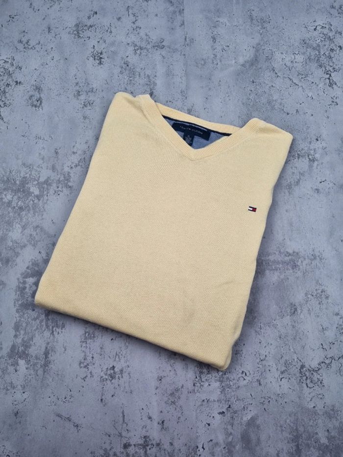 Pull col V Tommy Hilfiger jaune, XL Hommes