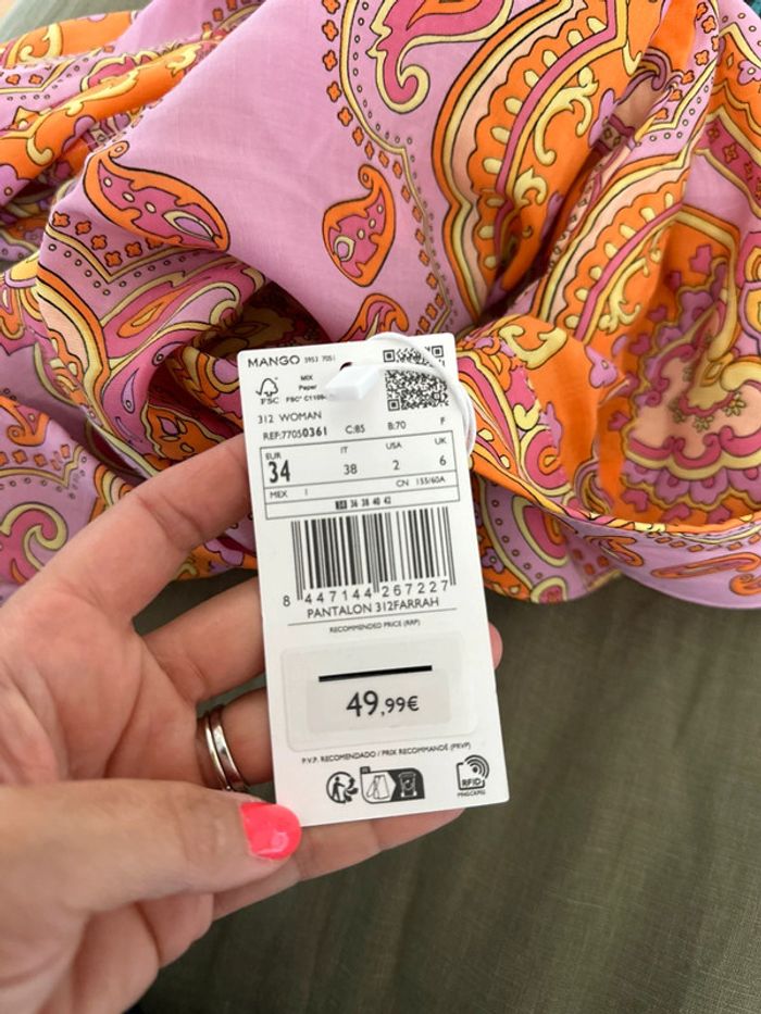 Pantalon Mango neuf motif cachemire 🌺 - photo numéro 5