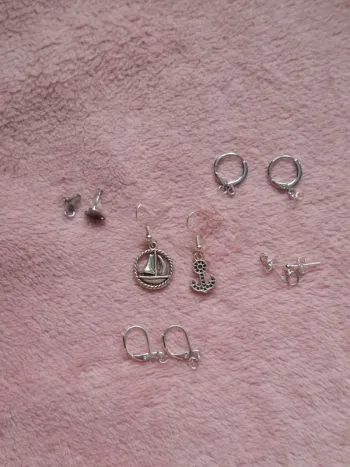 Boucles d’oreilles thème marin + attaches au choix