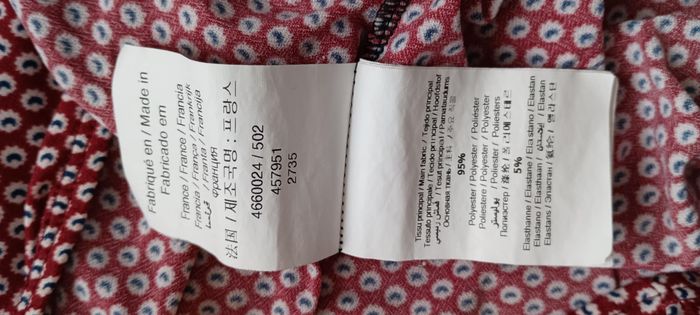 Blouse imprimée col V manches 3/4 "Cache Cache" Taille 2 - photo numéro 4