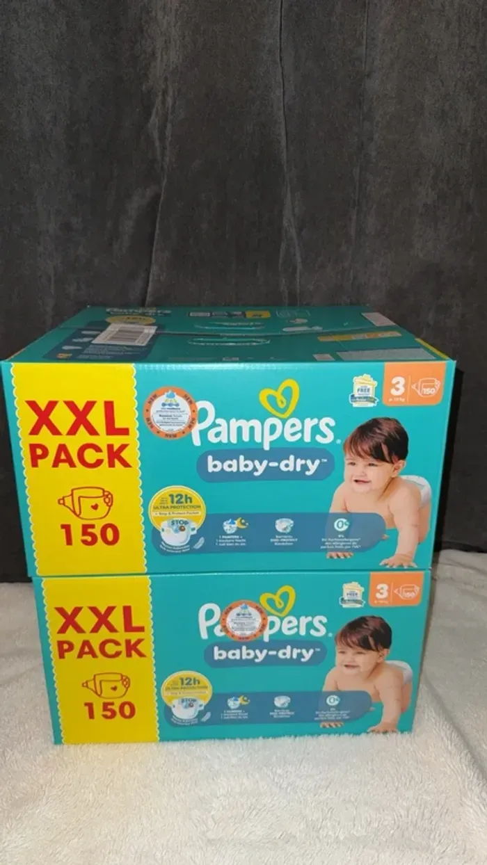 Couches Pampers XXL Taille 3 Lot x2 Neuf