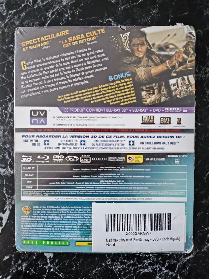 Steelbook Mad Max Fury Road 3D (neuf) en Blu-ray - photo numéro 2