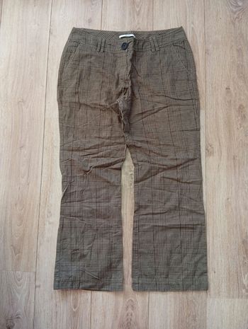 Pantalon kaki à carreaux t42