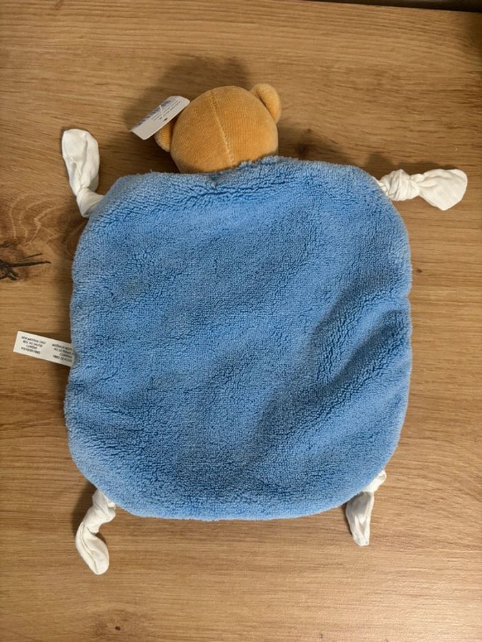 Neuf doudou plat ours plume bleu indigo kaloo - photo numéro 3