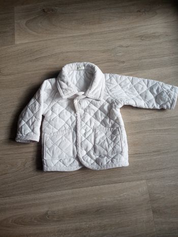 Veste benetton baby blanche matelassée 9/12 mois