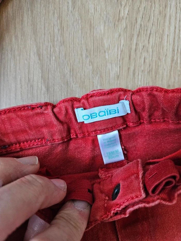 Jeans rouge obaibi 18 mois - photo numéro 2